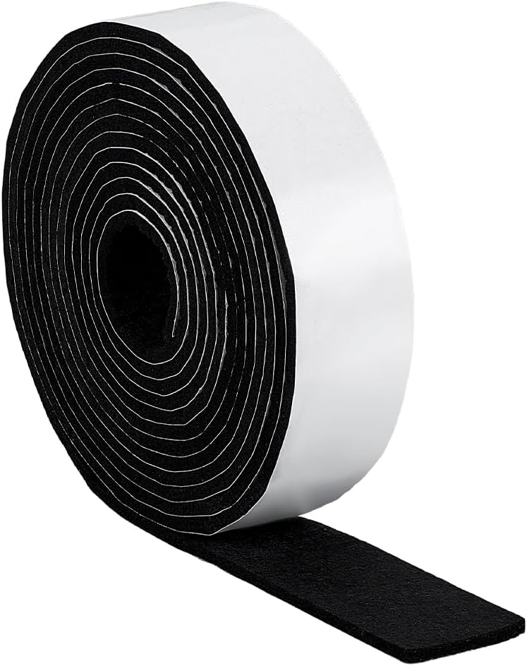 Tiras fieltro autoadhesivas 197pulg negras para muebles