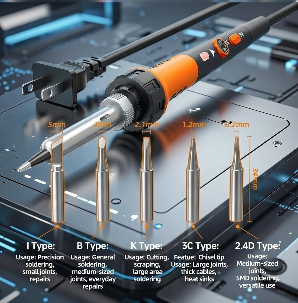 Kit soldador 12 en 1 60 W temperatura ajustable