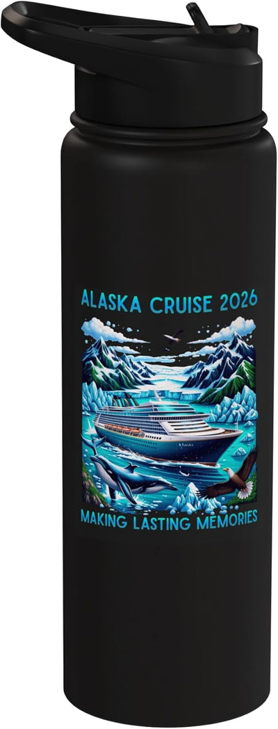 Botella de agua acero inoxidable aislada Alaska Cruise 2026