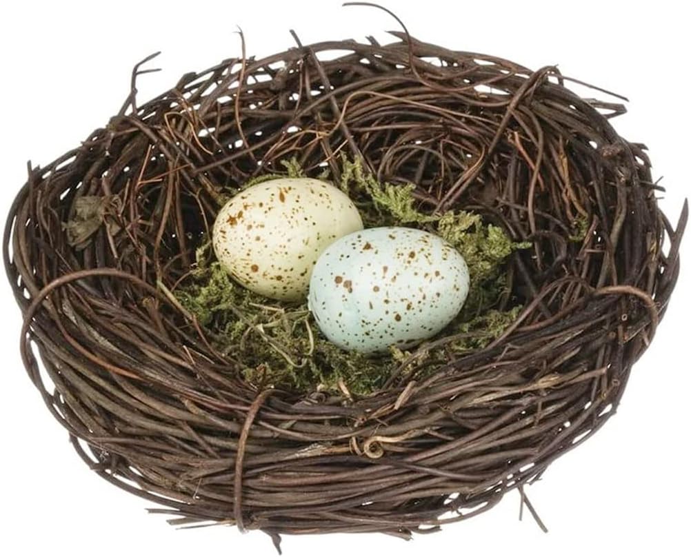 2 Nidos Pájaros Ratán 4.8pulg para Manualidades Jardín