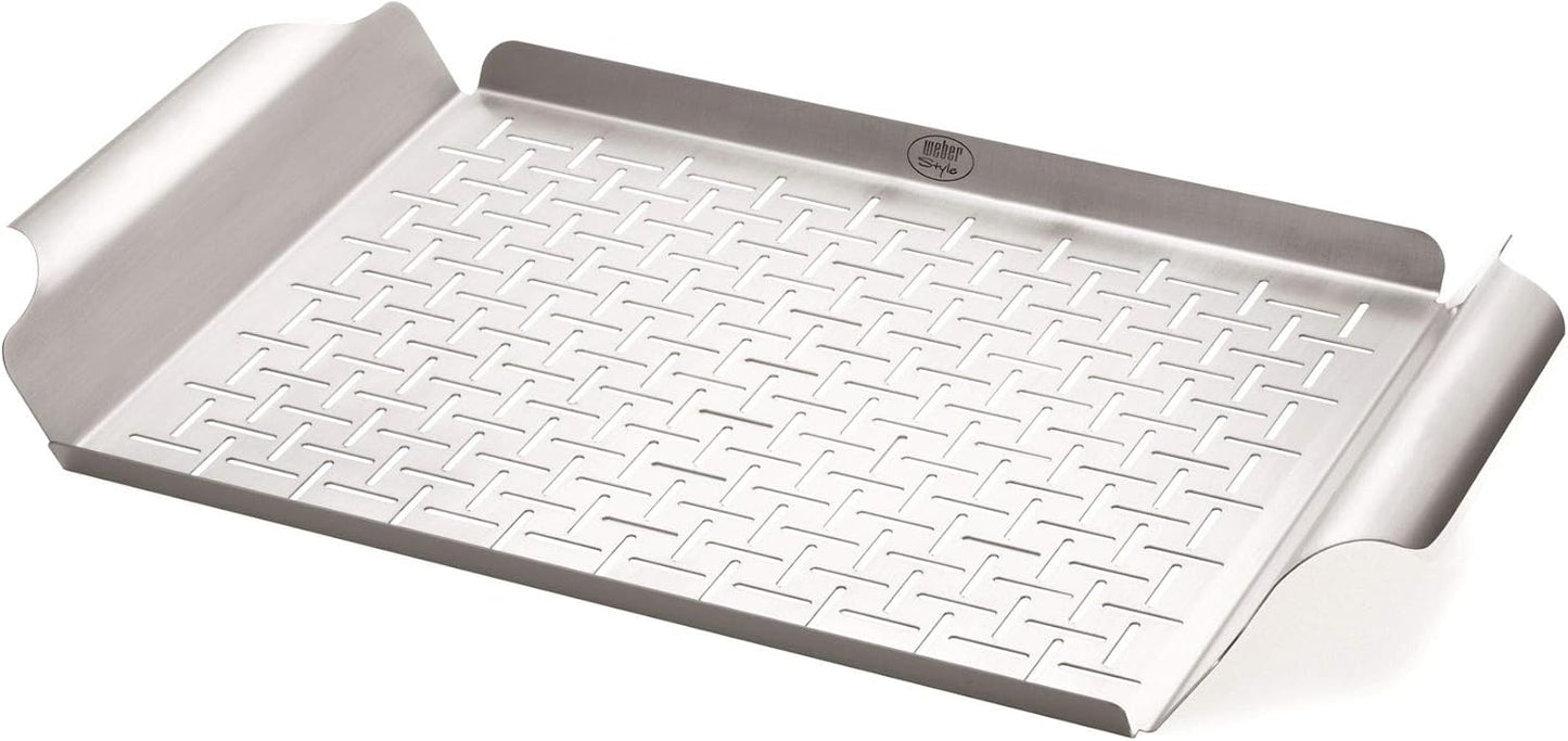 Sartén acero inox ranuras 1/8pulg asas anchas