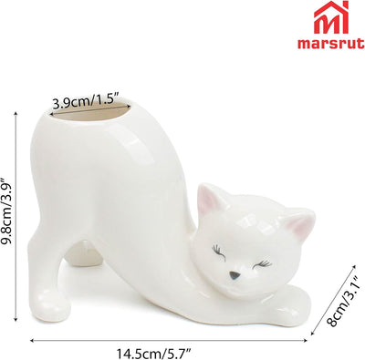 Maceta gato florero cerámica suculenta forma trasero