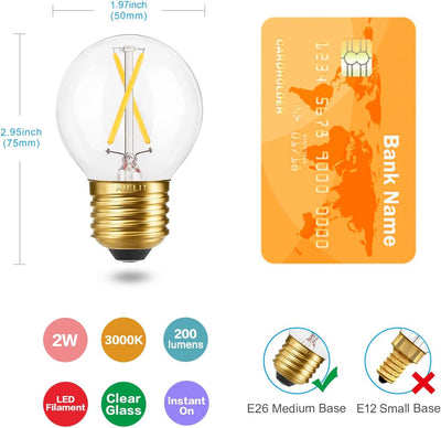 Lámpara LED A15/E26 2W blanco cálido 3000K pack 3