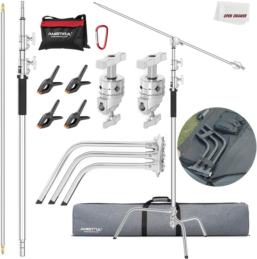 Soporte luz en C metal brazo pluma 10.5ft reflector ajustable