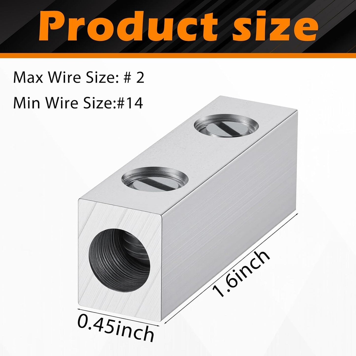 Pack 2 Conectores Mecánicos Aluminio 2-14 AWG Plata