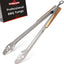 Pinzas barbacoa acero inox 21pulg mango acacia duradera