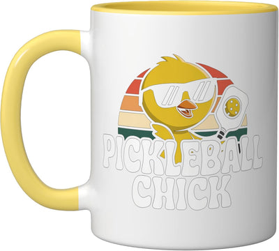 Taza Cerámica Pickleball para Mujer Amarillo