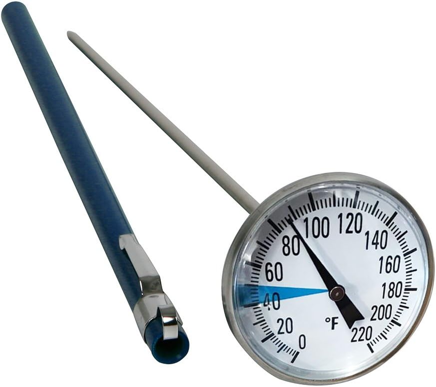Termómetro suelo acero inox 0-220°F dial 1.5"