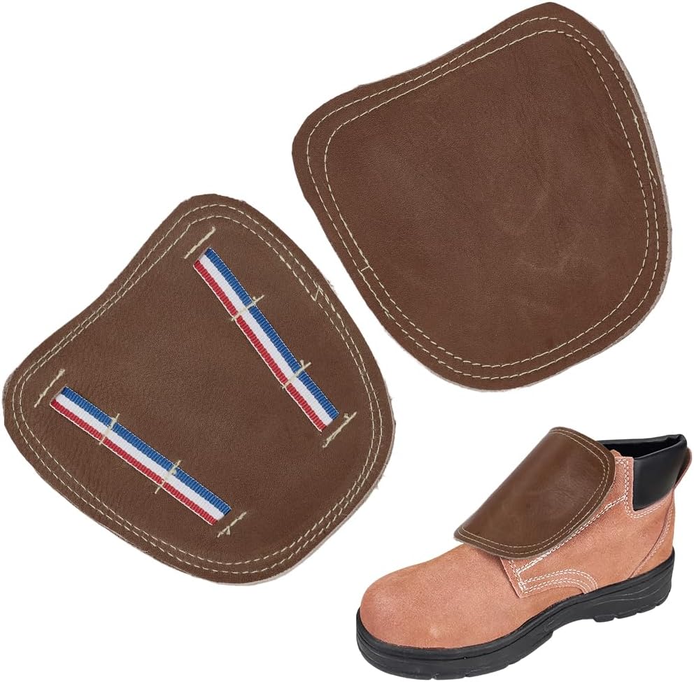 2 Fundas Cuero Vaca Protector Botas Soldadura Resistente Calor