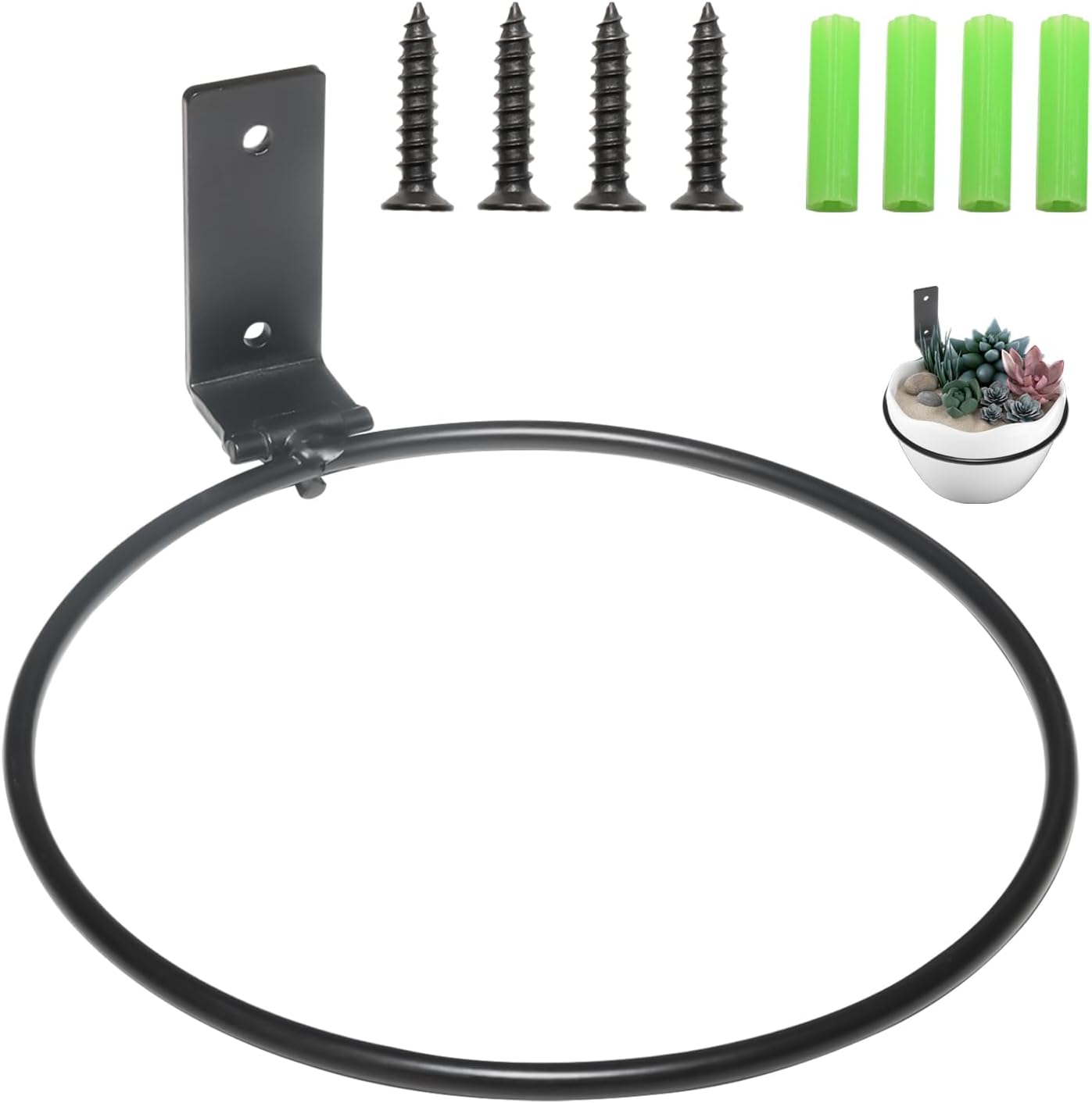 2 Soportes para macetas pared 6pulg resistente negro