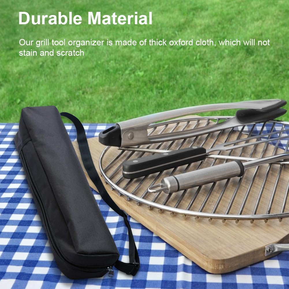 Bolsa utensilios para asar plegable color negro