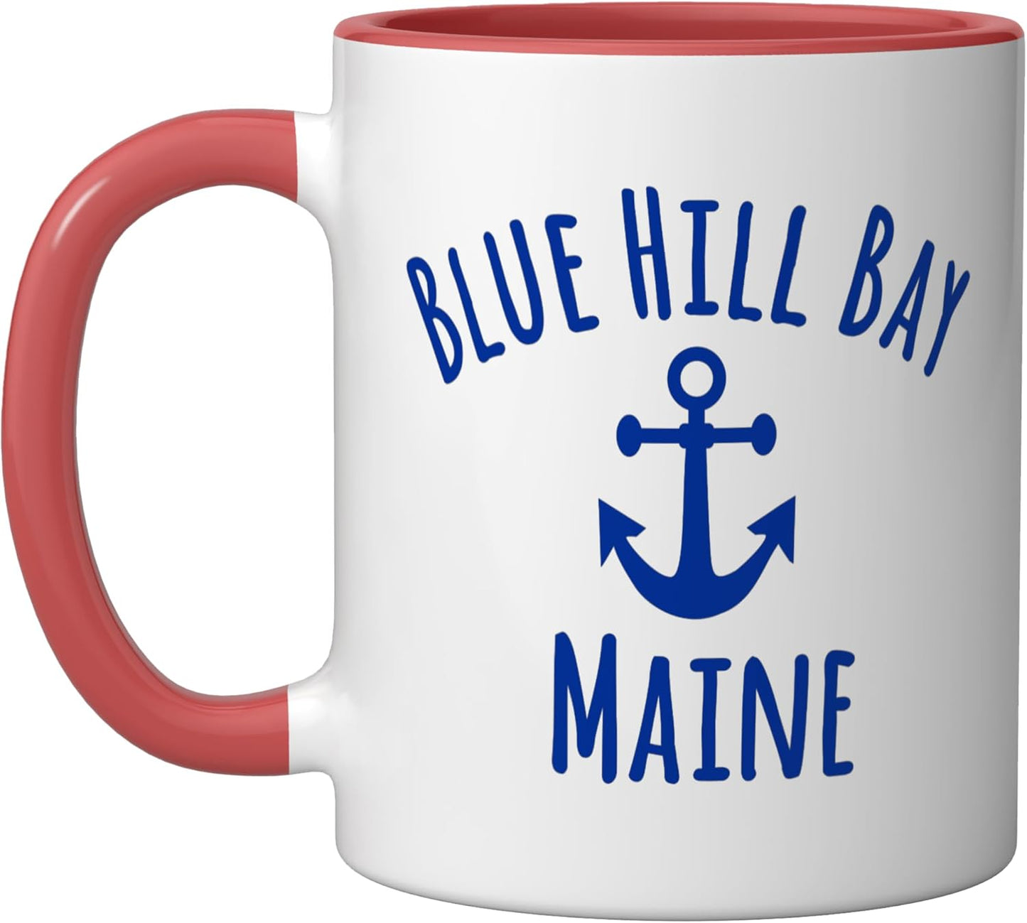 Taza Cerámica Náutica Blue Hill Bay Roja/Blanca