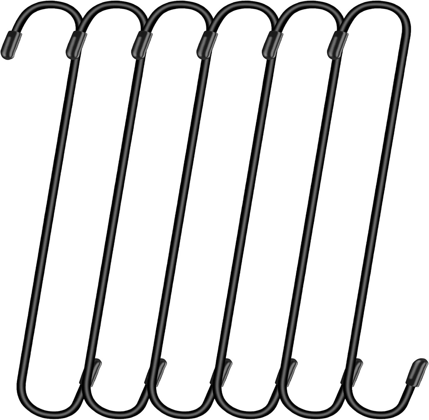 6 Ganchos S 10pulg Negro para Colgar Plantas