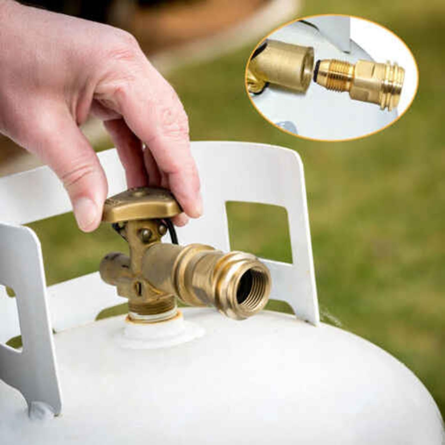 Adaptador tanque propano Hooshing válvula POL a manguera QCC1