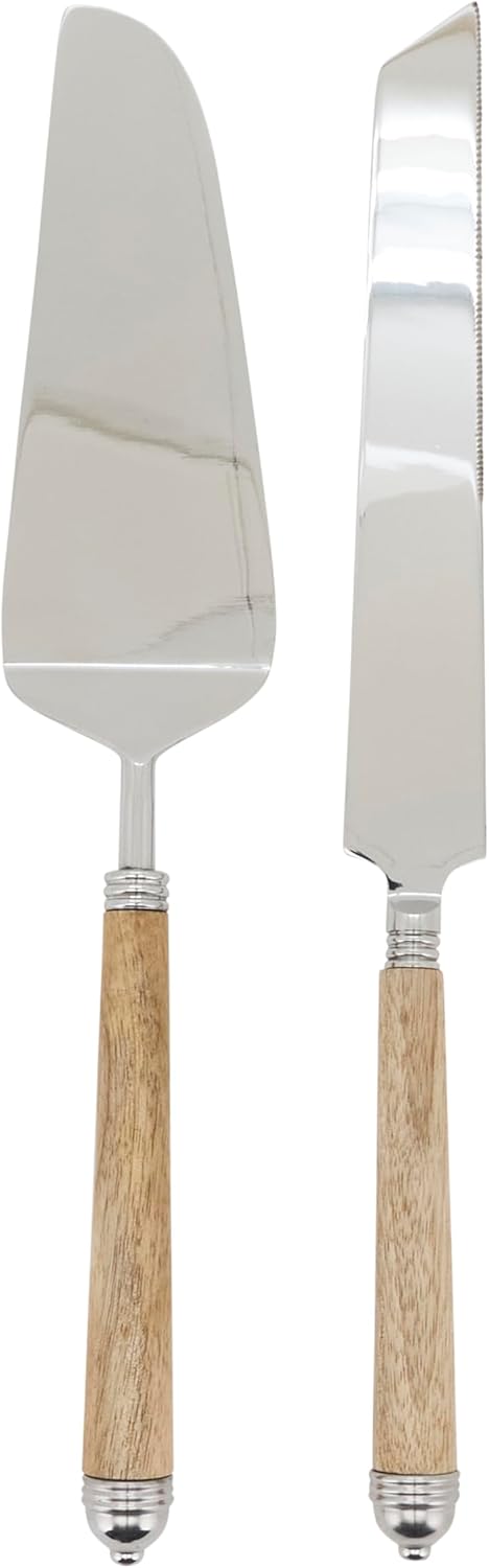 Set Cuchillos Servidor Pastel Mango Acero Inox