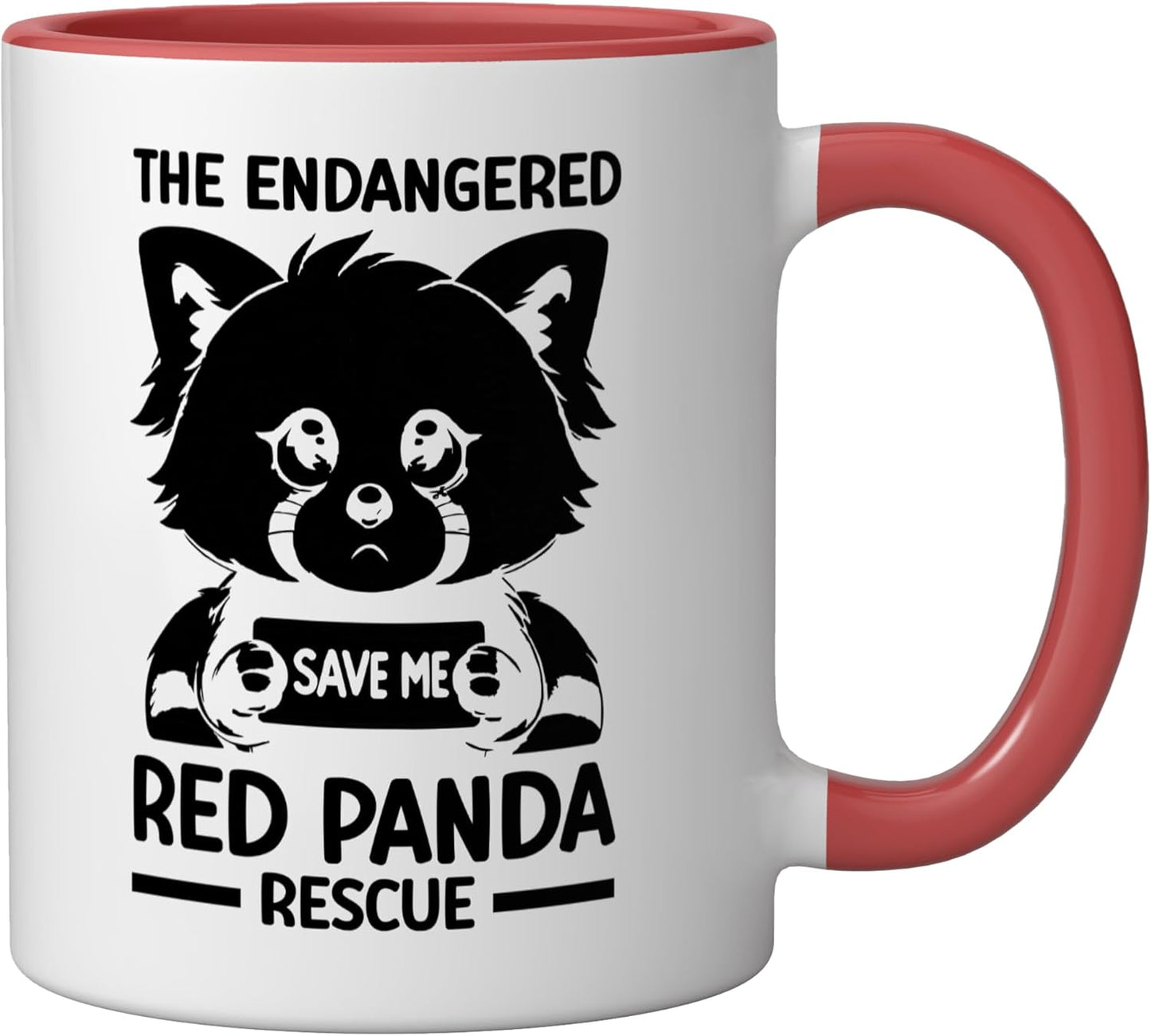 Taza Cerámica Red Panda Derechos Animales Rojo Blanco