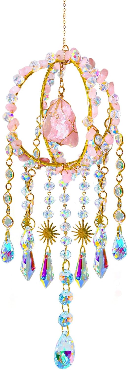 Atrapasoles colgante prisma arco iris decoración