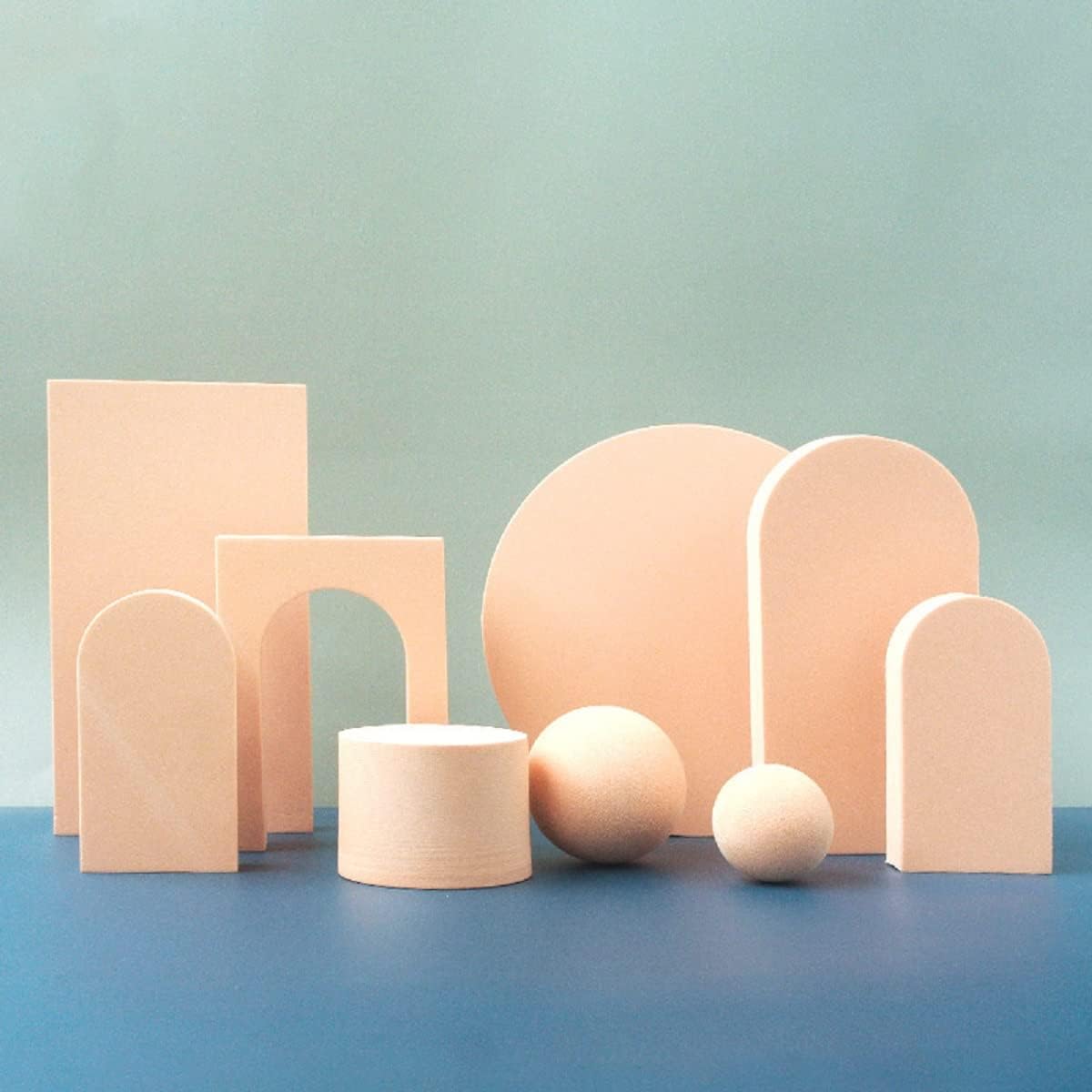 9 Pzas Accesorios Fotografía Cubos Foam Beige