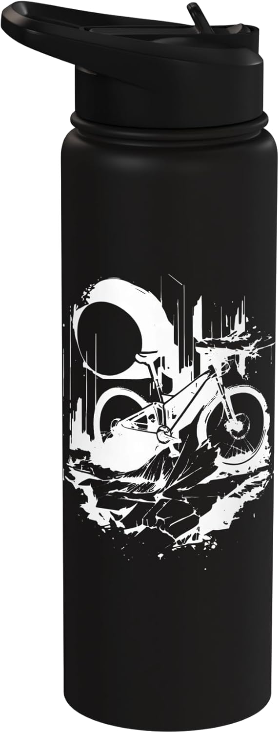 Bottella de agua aislada para mountain biking en acero inoxidable