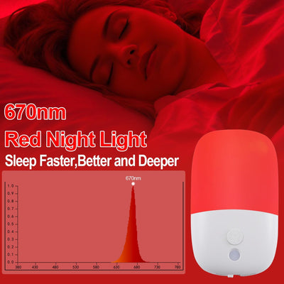 Luz nocturna LED roja 670nm autoencendida 4uds