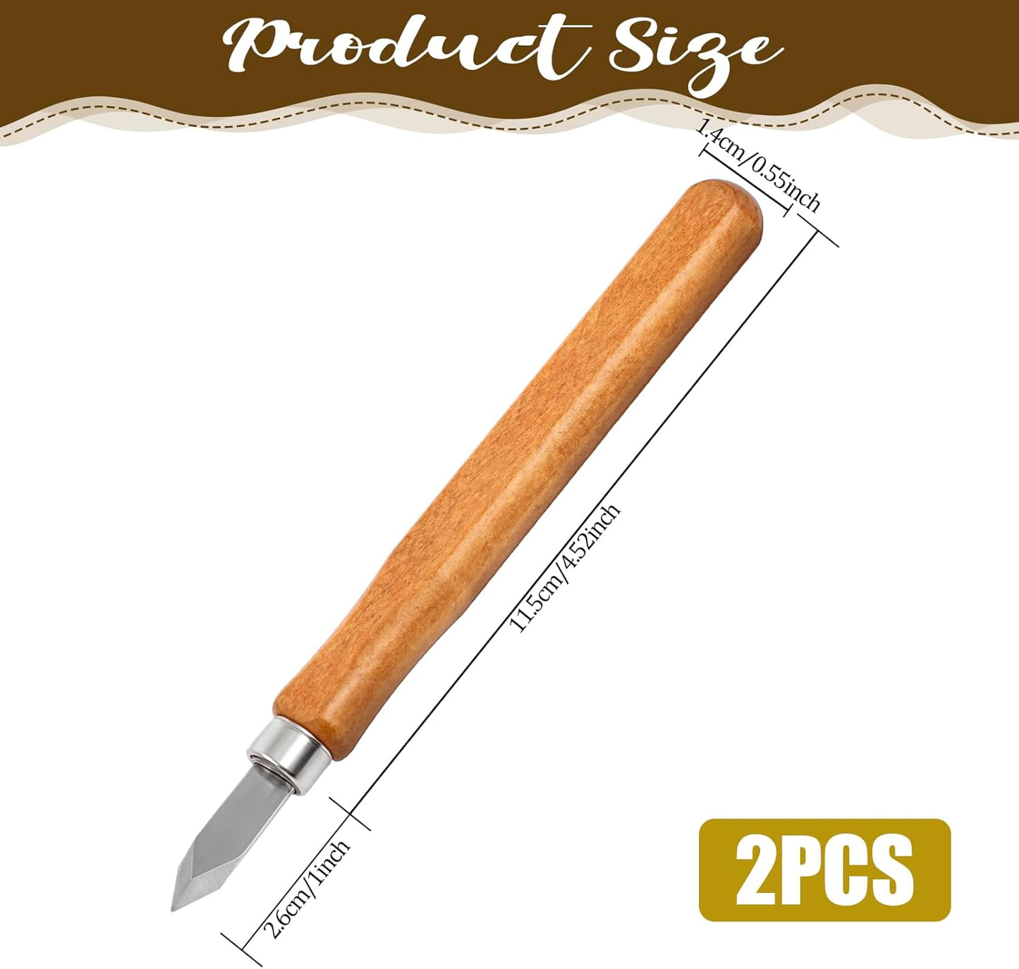 2 Cuchillos Carpintería Hoja Bisel Acero Madera Funda Cuero