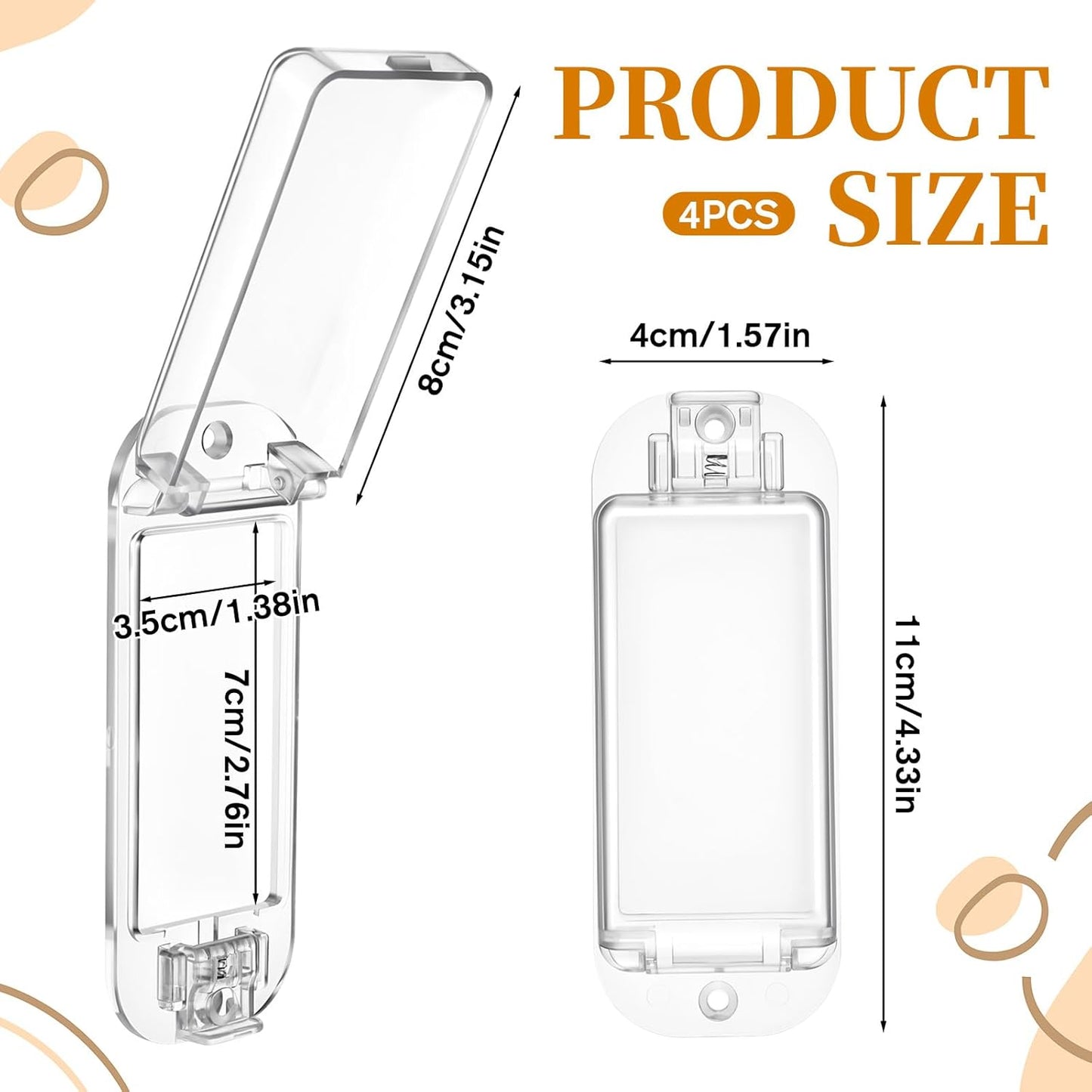 Pack 4 Protectores Interruptor Luz Transparente Pared