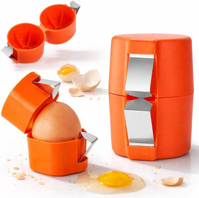 Herramienta para galletas de huevo abridor y separador de huevos crudos naranja