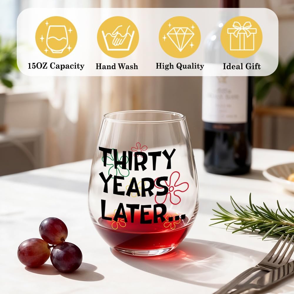 Copa de vino sin tallo regalo divertido para 30 cumpleaños