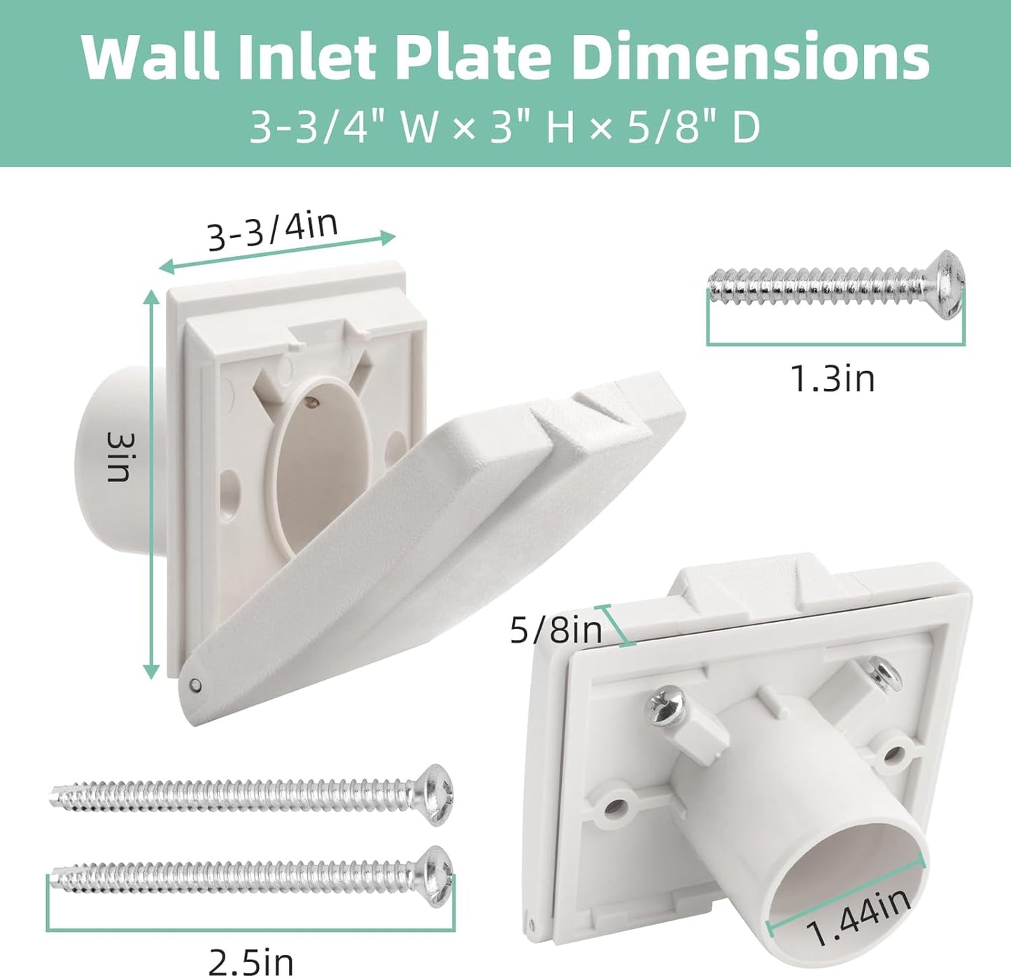 Entrada pared 360 W NuTone cubierta válvula automática blanca