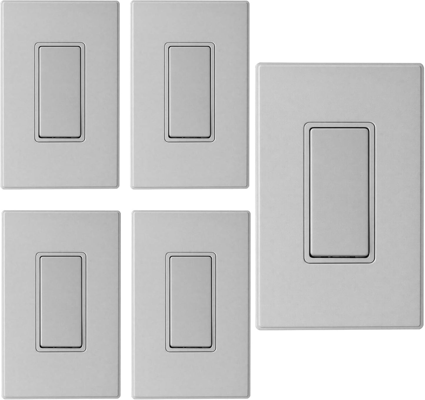 Interruptor luz decorativa 3 vías gris mate 15 A 120-277 V