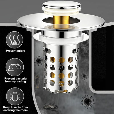 Tapón fregadero baño acero inox colador desplegable