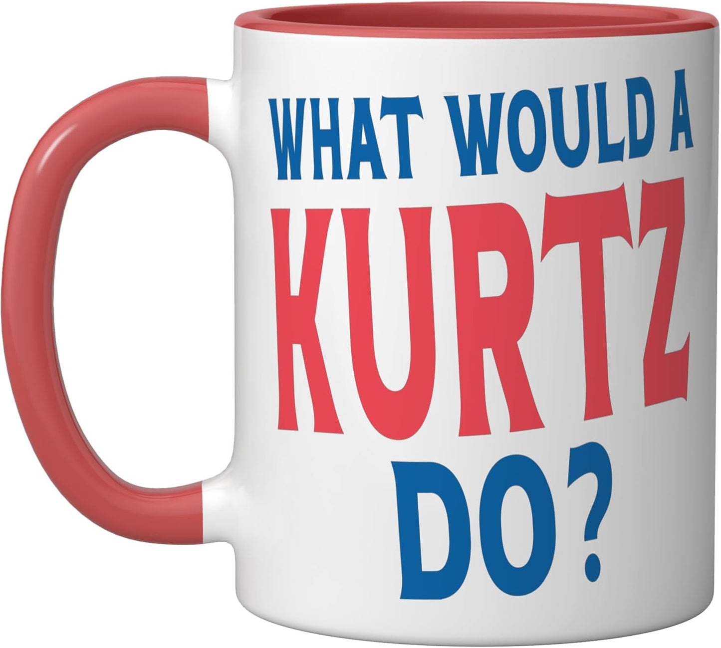 Taza Cerámica Kurtz Roja y Blanca Humorística