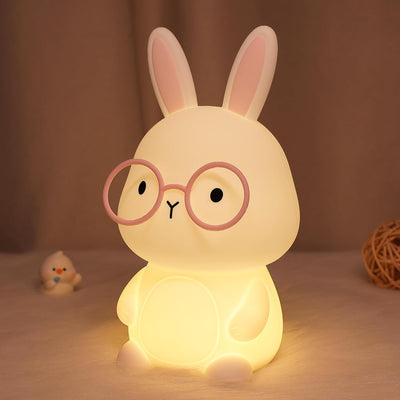 Luz Nocturna Conejo Silicona 8 Luces Color Regalo Niños