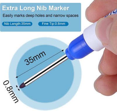 10 Pzas Marcador Profundo 35mm Agua Resistente Carpintería