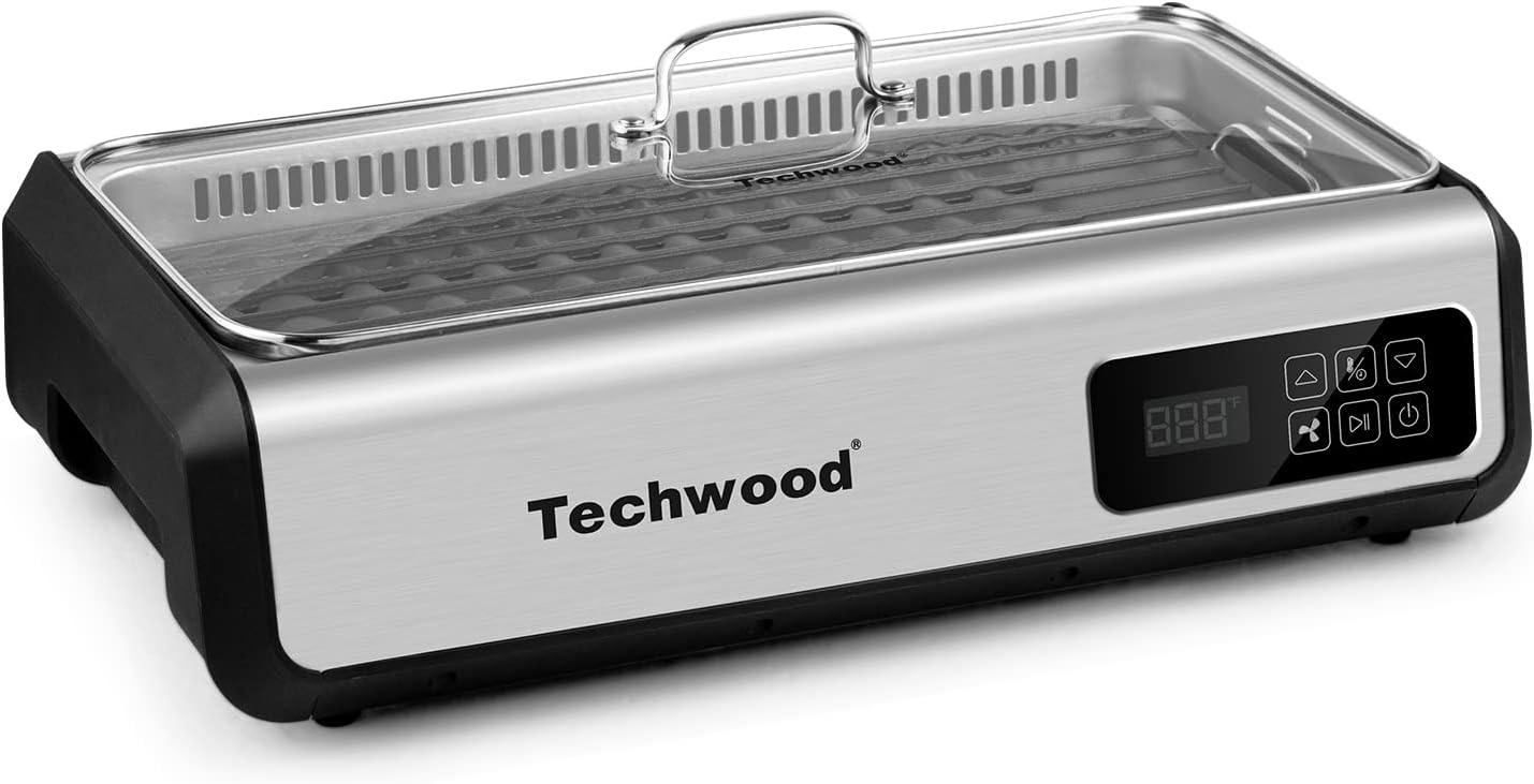 Parrilla interior sin humo Techwood 1500 W con panel LED