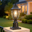 Luces poste exterior anochecer amanecer aluminio negro