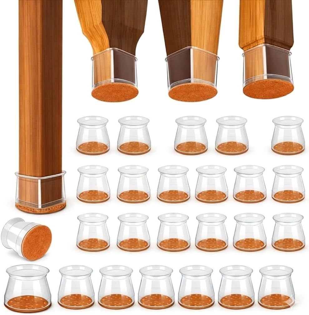 Pack 24 Almohadillas Fieltro Redondas Protección Suelo Madera Dura