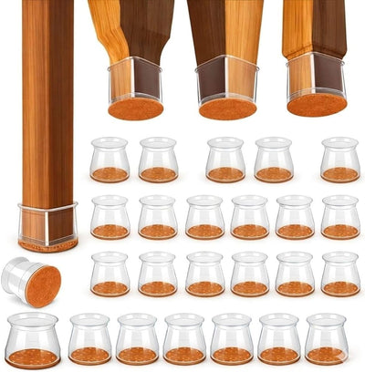 Pack 24 Almohadillas Fieltro Redondas Protección Suelo Madera Dura