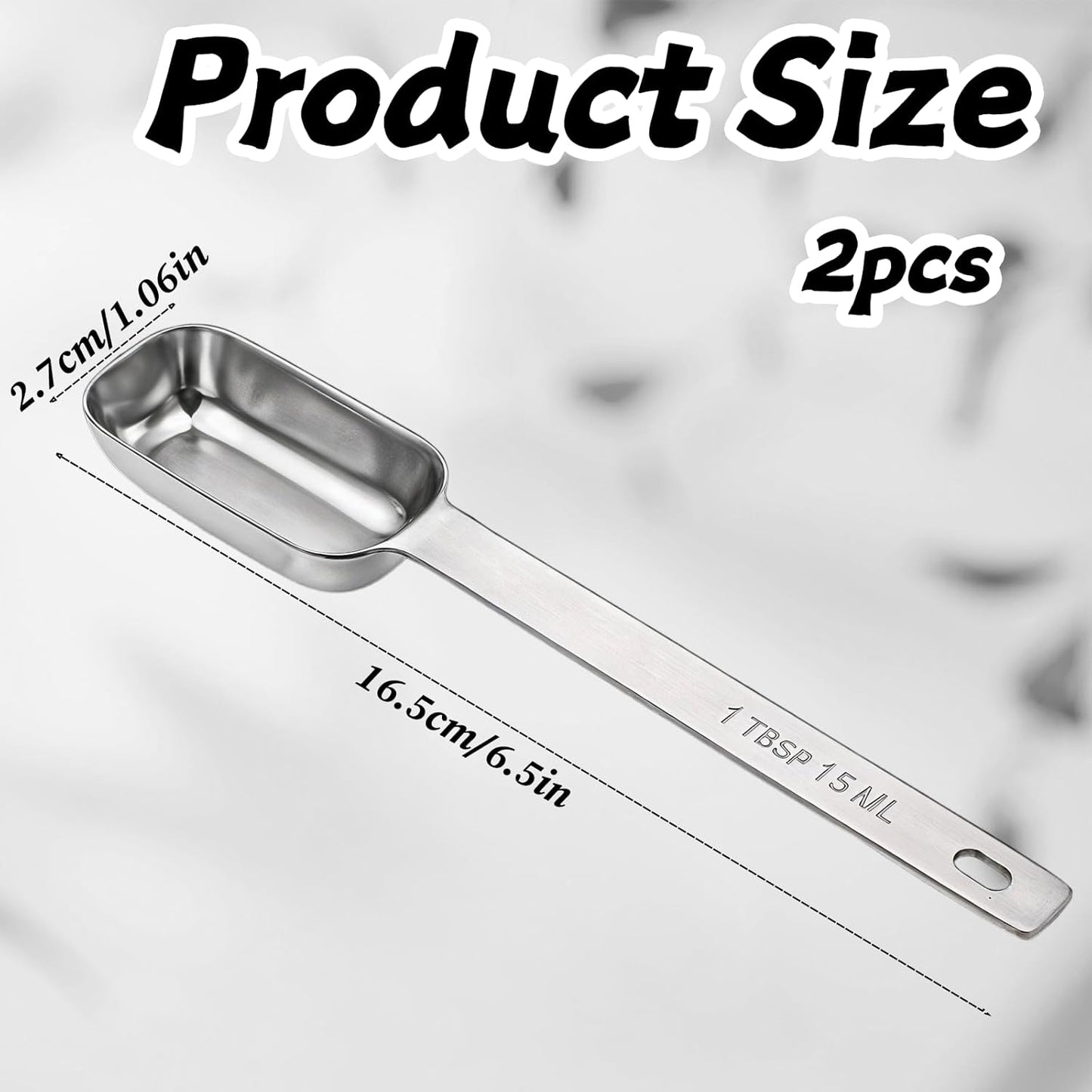 2 Cucharaditas Acero Inox Rectangulares para Especias