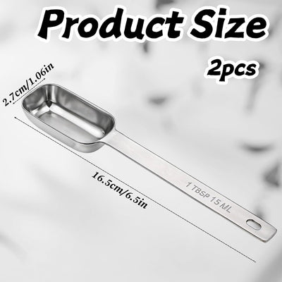 2 Cucharaditas Acero Inox Rectangulares para Especias