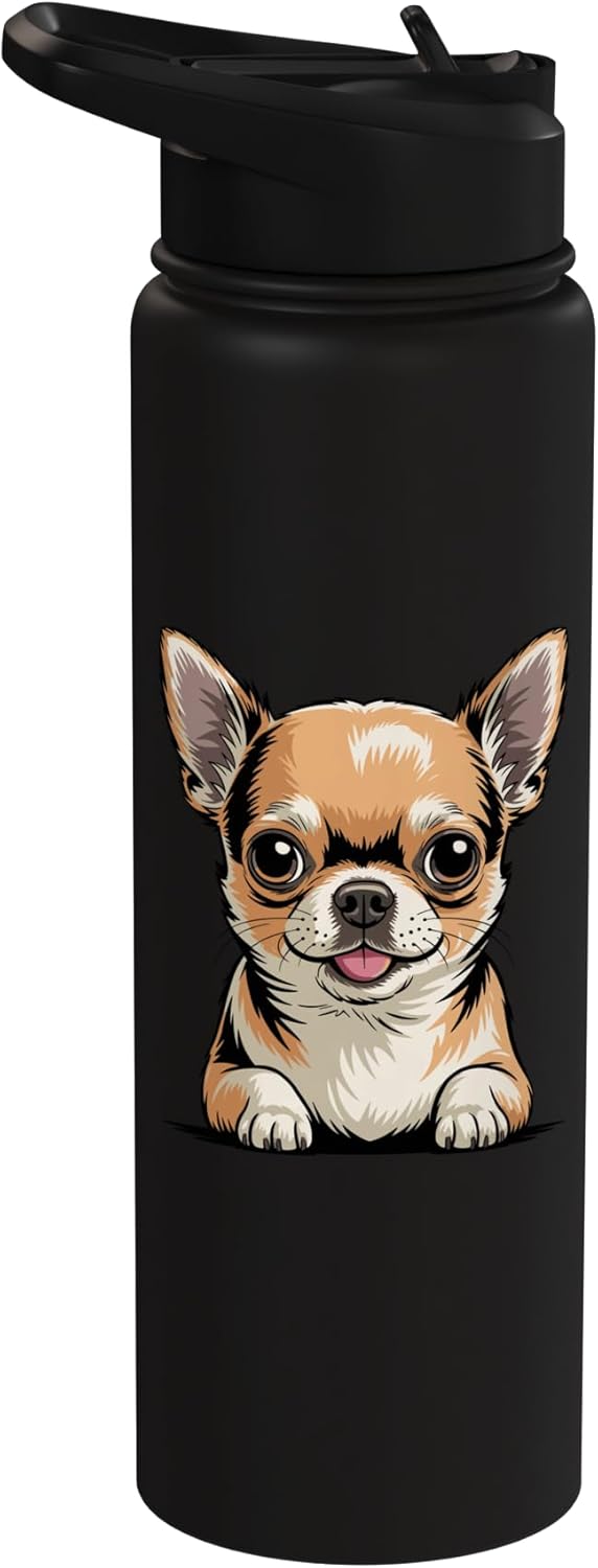 Botella de agua aislada para perros Chi de acero inoxidable