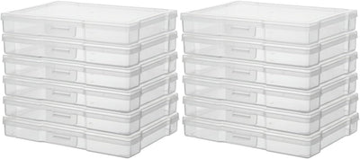 12 Pzas Cajas Plástico 5x7pulg para Fotos con Tapas
