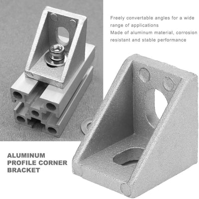 Soporte de aluminio para perfiles 6mm 90grados comp 3D impresora