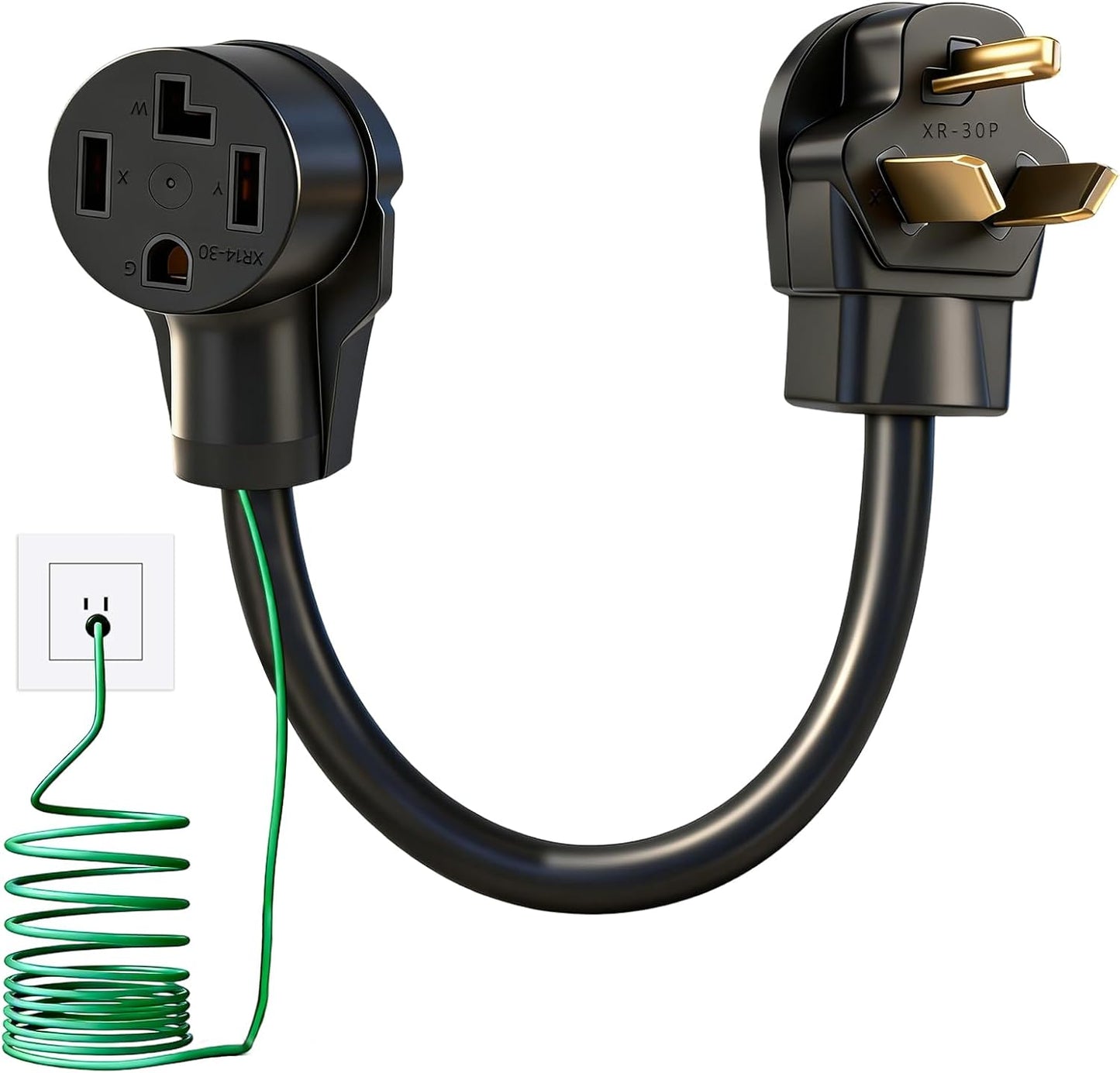 Adaptador secadora 4 clavijas a 3 con cable tierra