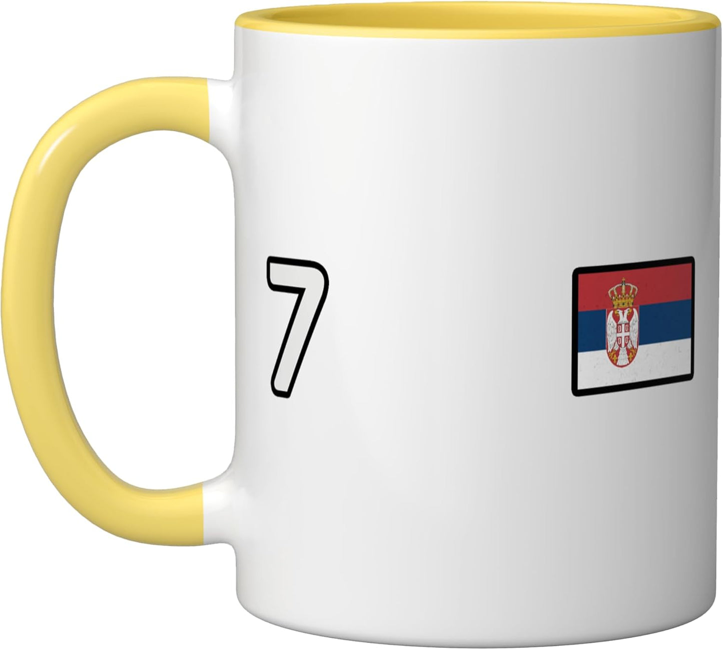 Taza Cerámica Bandera Serbia Amarillo Blanco
