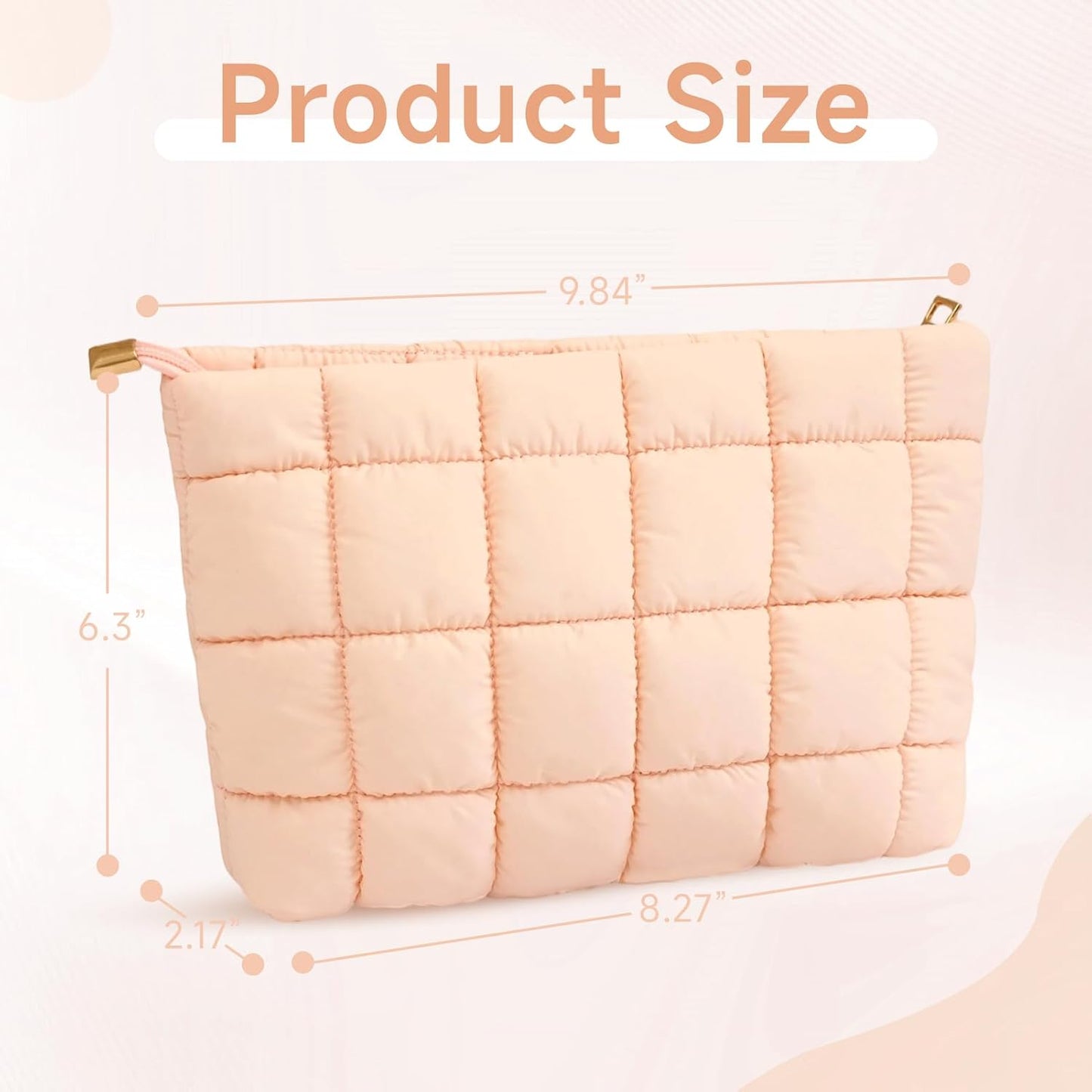 Bolsa maquillaje mujer acolchada organizador viaje rosa