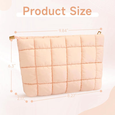 Bolsa maquillaje mujer acolchada organizador viaje rosa