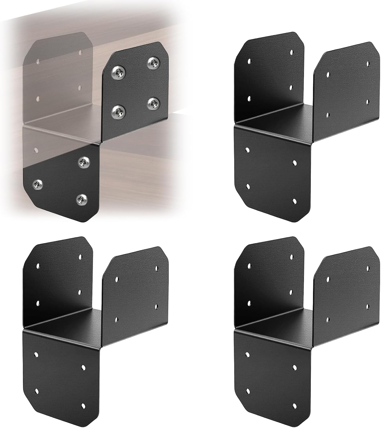 Set 4 conectores anclaje 4x4 negro