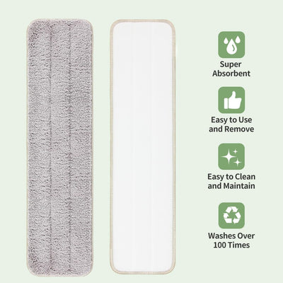 Almohadillas microfibra 18pulg reutilizables para piso plano