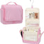 Neceser colgante rosa para maquillaje y viaje
